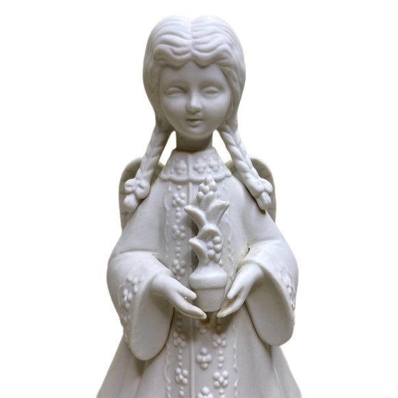 Music Box Angel Vintage Ceramic White Christmas - Picture 8 of 10